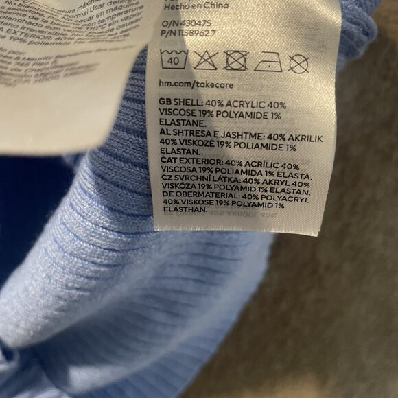 H&M Dress Womens Medium Light Blue Ribbed Knit Racer Back Sleeveless Knee Tank - Picture 3 of 6